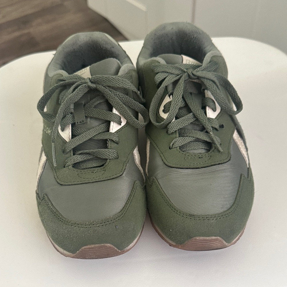 Reebok green and white sneakers